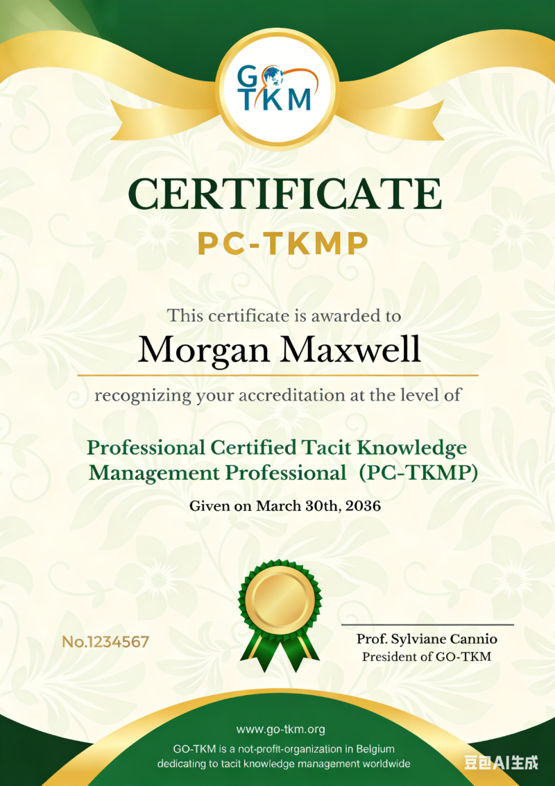 Professional Certified Tacit Knowledge Management Professional<p>(PC-TKMP)