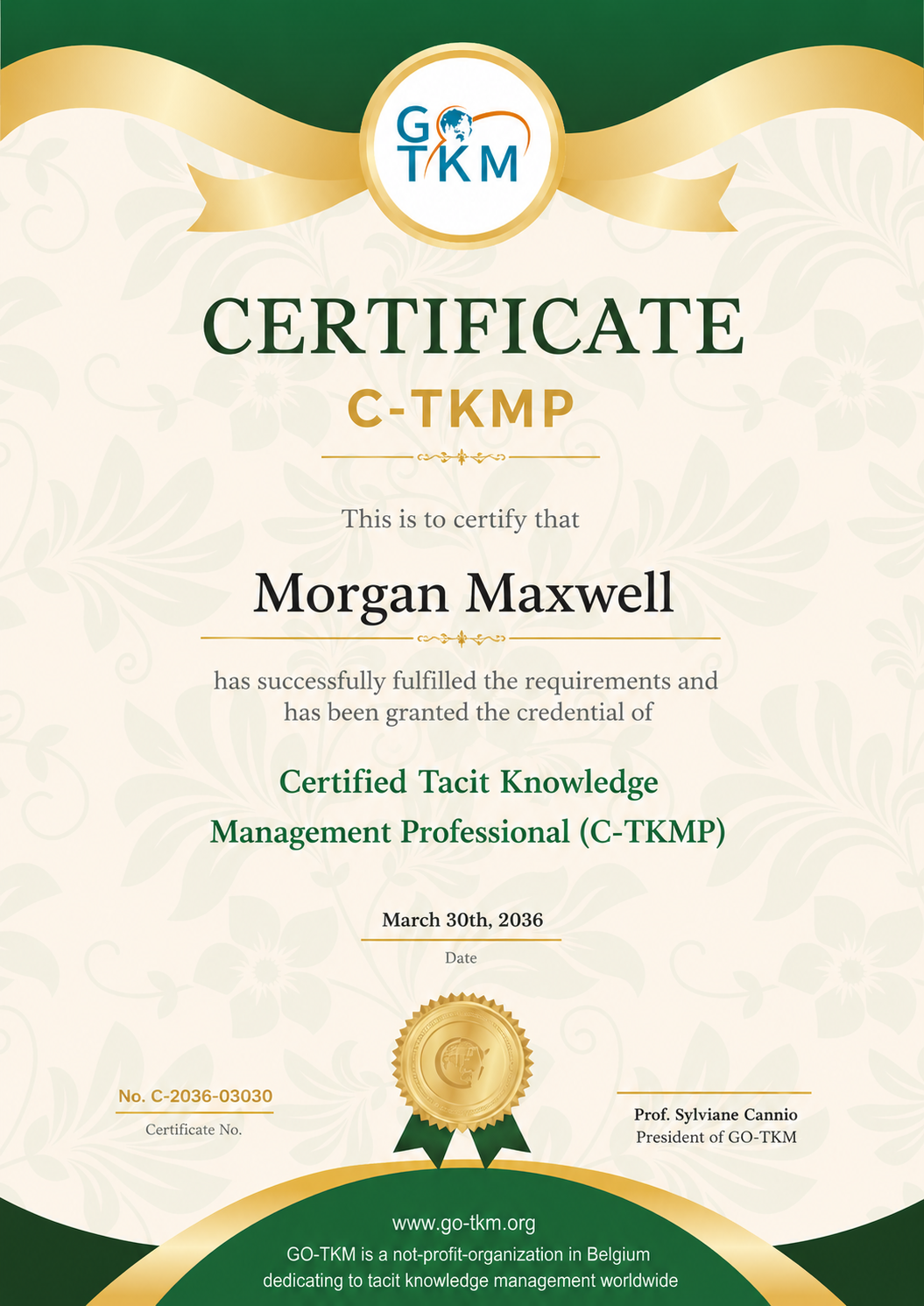 Certified Tacit Knowledge Management Professional<p>(C-TKMP)