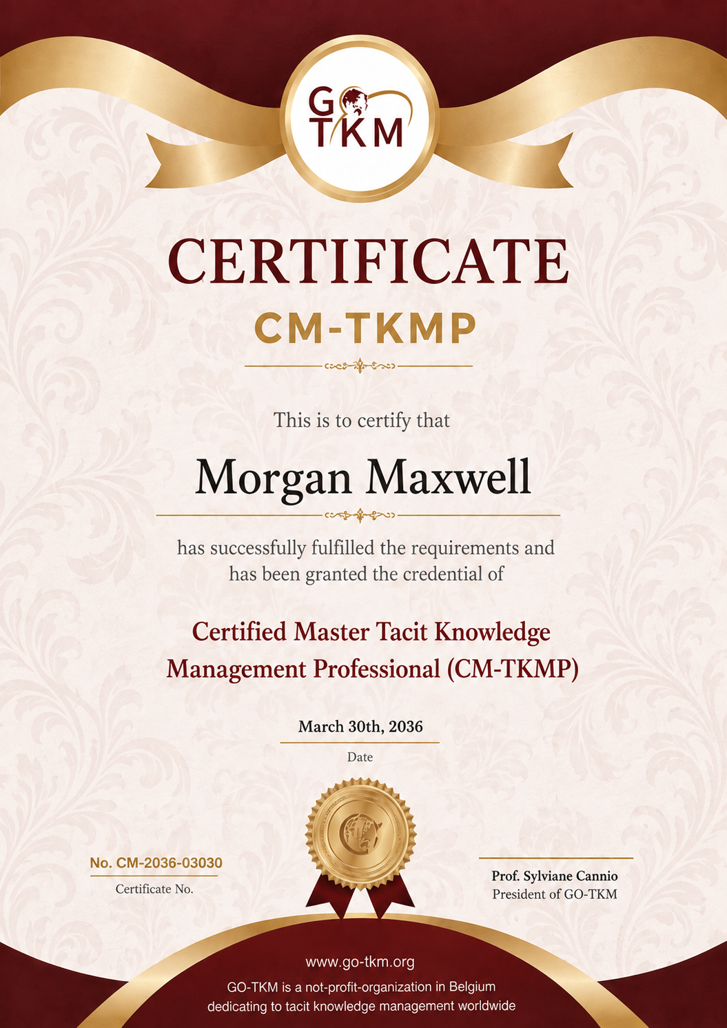 Certified Master Tacit Knowledge  Management Professional<p>(CM-TKMP)